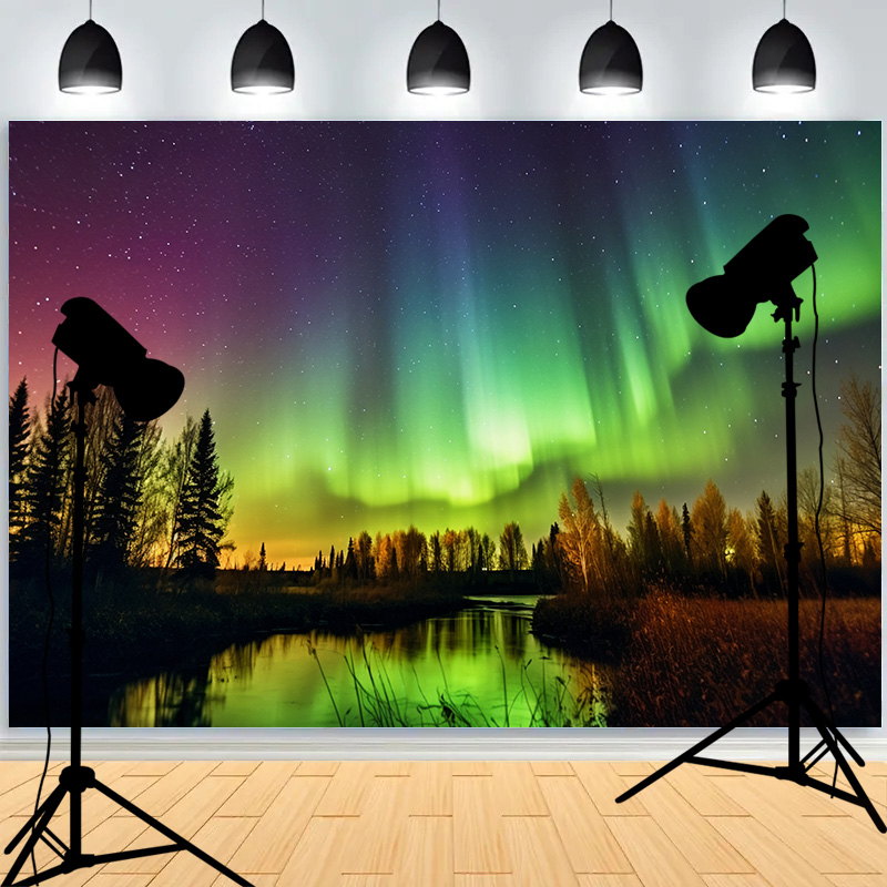 Photography Lighting And Backdrop - Aurora Light Bands Star Night Sky