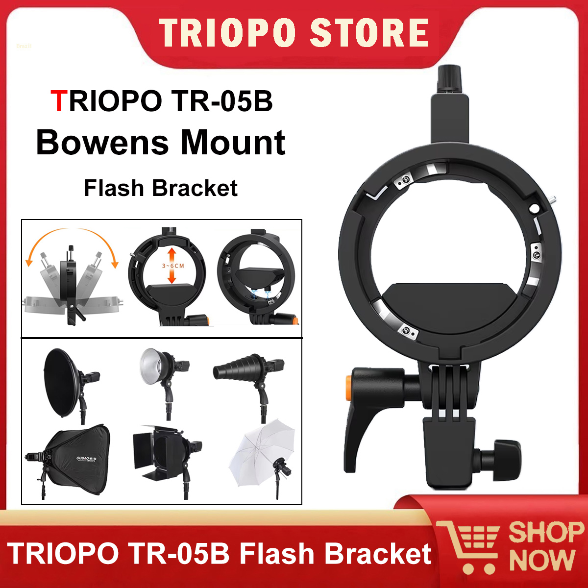 Godox Speedlite Flash - TRIOPO Universal Speedlite Bracket Bowens Mount