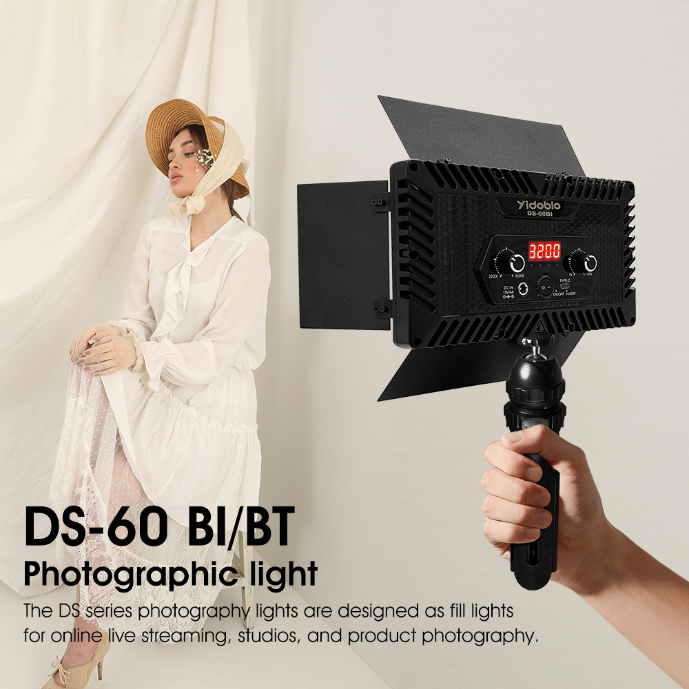 Video Light Panel Led - Portable Video Light DS60BI Photography Selfie