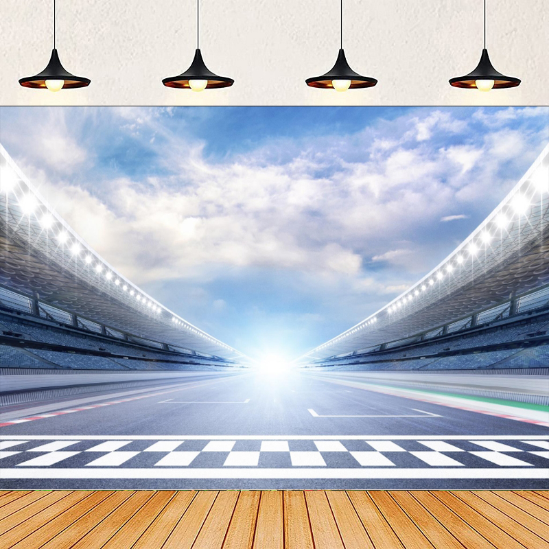Photography Lighting Backdrop - Racing Car Photography Backdrop Finish Line