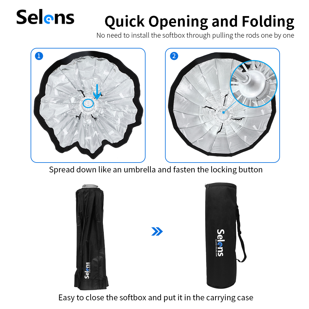 Selens 70/90/120cm Foldable Um - огляд і ціна Parabolic Umbrella Deep