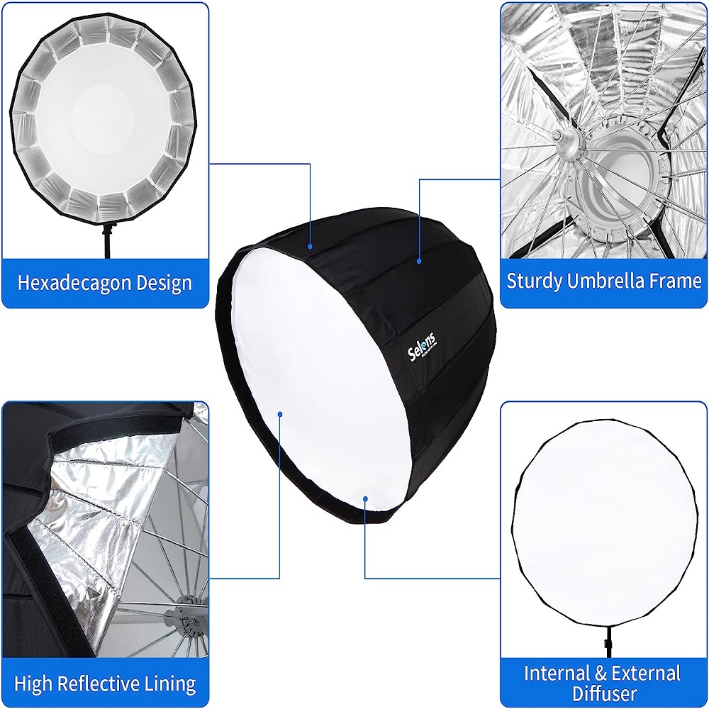Selens 120cm Sixteen Horns Dee - огляд і ціна Parabolic Umbrella Deep