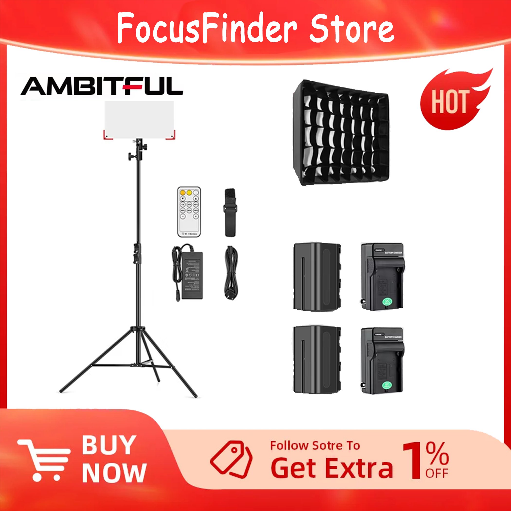 AMBITFUL LEDP60C Ultra-thin LE - огляд і ціна Video Light Panel Led