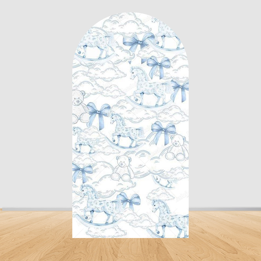 Blue Floral Bow Arch Backdrop  - огляд і ціна Photography Lighting Backdrop