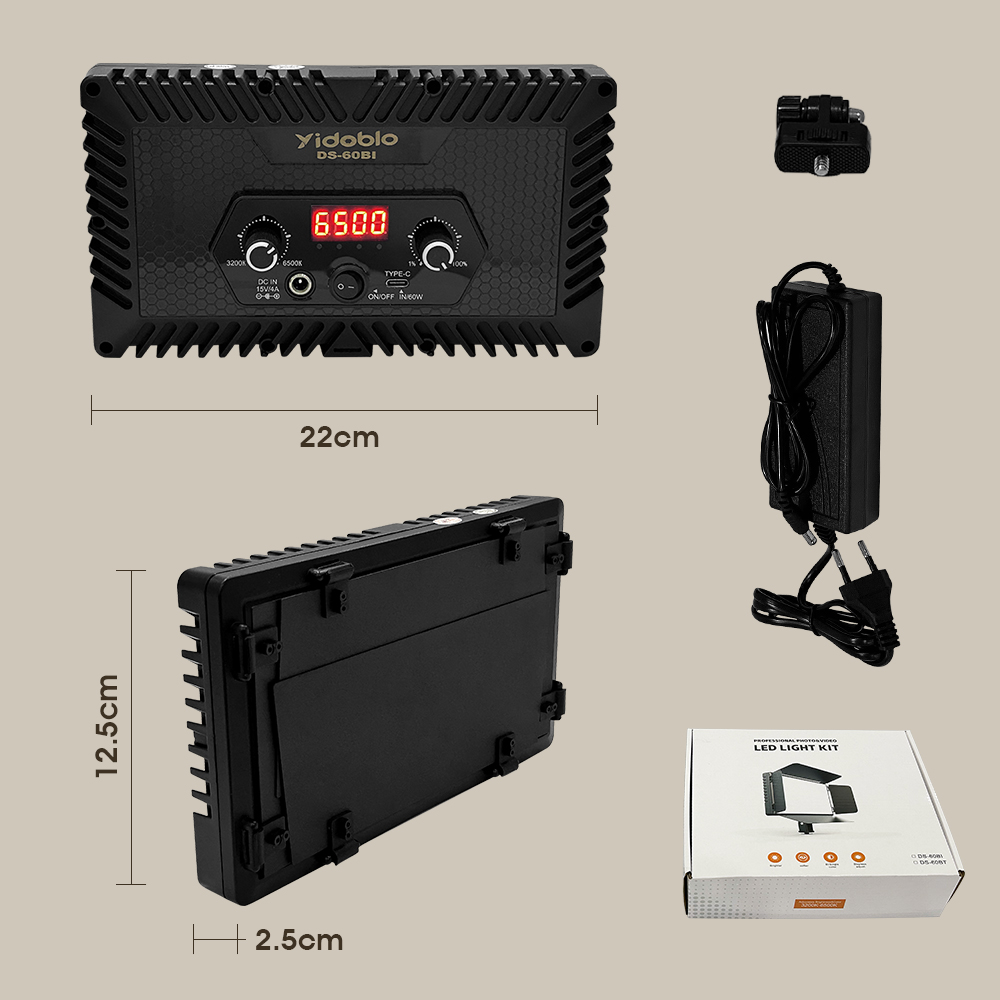 Portable Video Light DS60BI Ph - огляд і ціна Video Light Panel Led