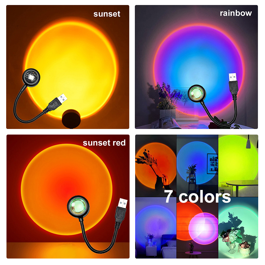 USB LED Sunset Lamp Projector  - огляд і ціна Photography Lighting Diy