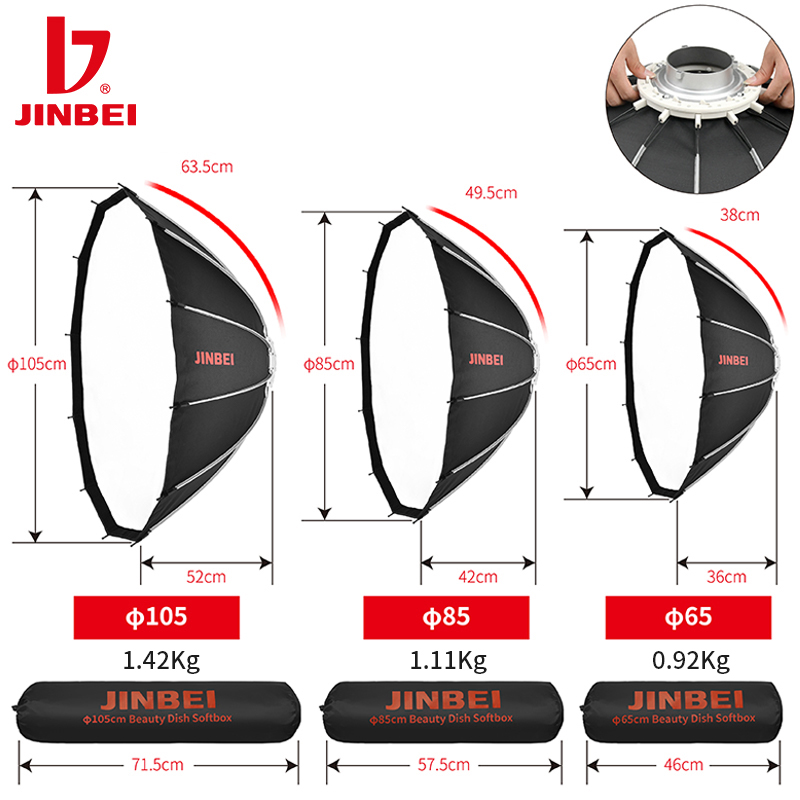JINBEI 65  Quick Open Paraboli - огляд і ціна Photography Lighting