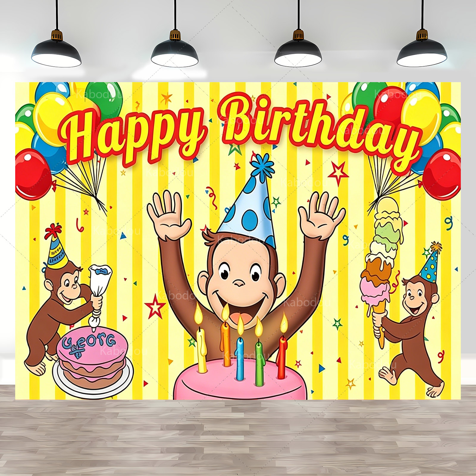 Curious George Monkey Theme Sq - огляд і ціна Photography Lighting Backdrop