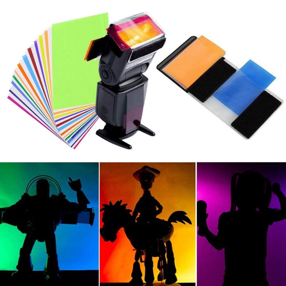 12 Colors Camera Flash Gels Li - огляд і ціна Photography Lighting Diy