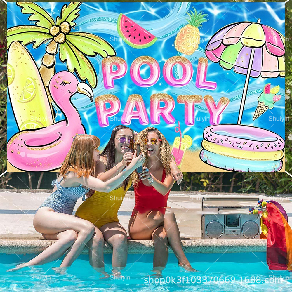 Summer Pool Party Backdrop Swi - огляд і ціна Photography Lighting Backdrop