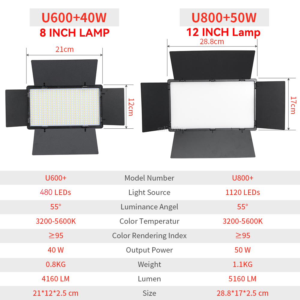 U800 U600 LED Photo Studio Vid - огляд і ціна Video Light Panel Led